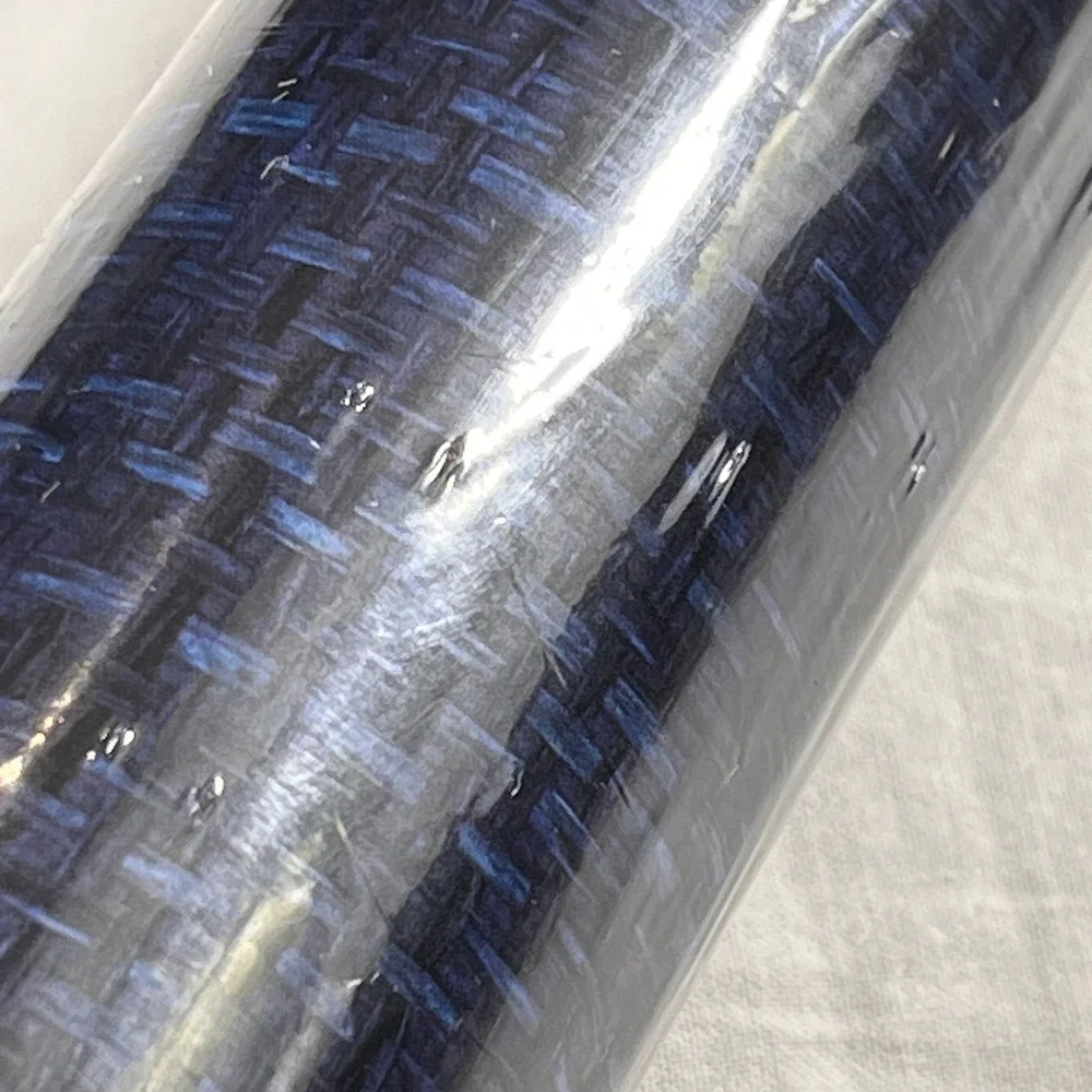 5 Lot RoomMates Peel & Stick Wallpaper Navy Blue NEW Faux Grasscloth RMK11698RL